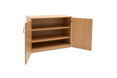 Storage Cupboard Beech with Doors - 2 Adjustable Shelves W1030 x D477 x H768mm