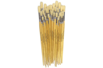 Long Handle Round Hog Bristle Brushes Assorted Pk 100 WSL