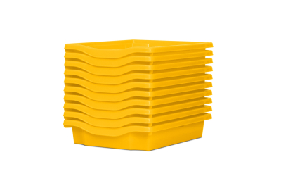 Single Storage Plastic Tray Yellow Pk10