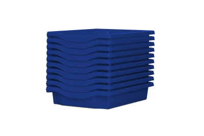 Single Storage Plastic Tray Blue Pk10