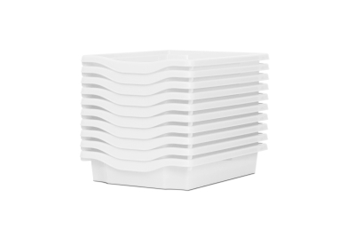 Single Storage Plastic Tray White Pk10