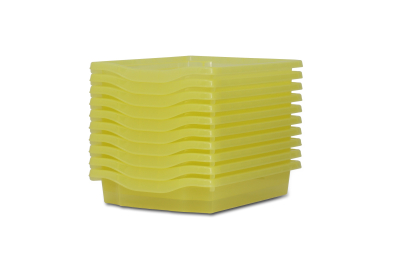 Single Storage Plastic Tray Citron Tint Pk10