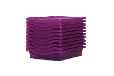 Single Storage Plastic Tray Violet Tint Pk10