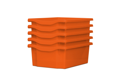 Deep Storage Plastic Tray Tangerine Pk5