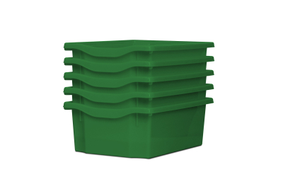 Deep Storage Plastic Tray Green Pk5