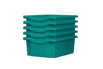 Deep Storage Plastic Tray Turquoise Pk5