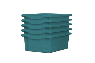 Deep Storage Plastic Tray Metal Blue Pk5