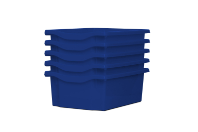 Deep Storage Plastic Tray Blue Pk5