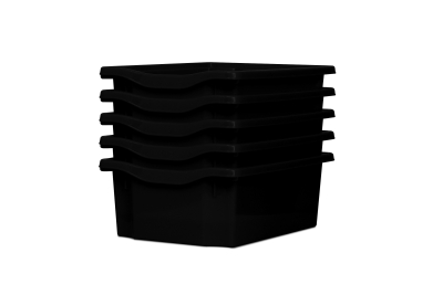 Deep Storage Plastic Tray Black Pk5