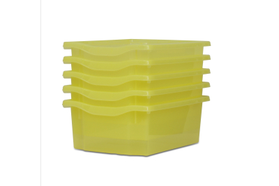 Deep Storage Plastic Tray Citron Tint Pk5