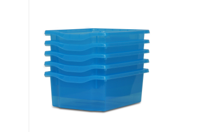 Deep Storage Plastic Tray Sky Blue Tint Pk5