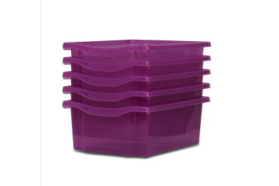 Deep Storage Plastic Tray Violet Tint Pk5