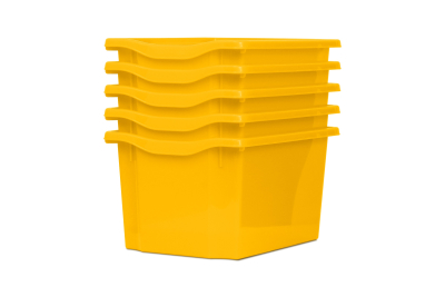 Extra Deep Storage Plastic Tray Yellow Pk5