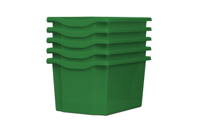 Extra Deep Storage Plastic Tray Green Pk5