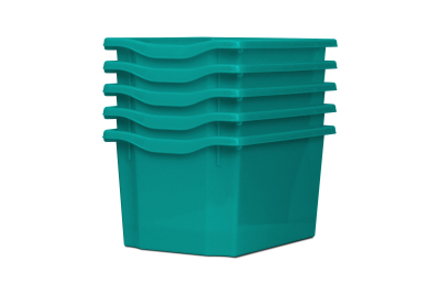 Extra Deep Storage Plastic Tray Turquoise Pk5