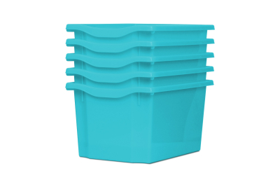 Extra Deep Storage Plastic Tray Light Blue Pk5