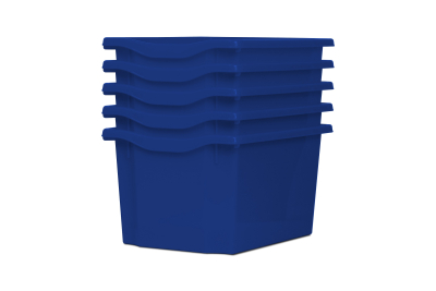 Extra Deep Storage Plastic Tray Blue Pk5