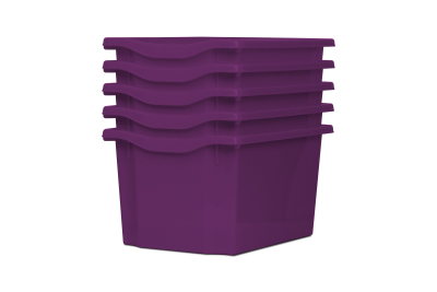 Extra Deep Storage Plastic Tray Purple Pk5