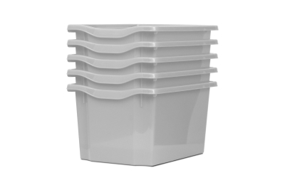 Extra Deep Storage Plastic Tray Light Grey Pk5