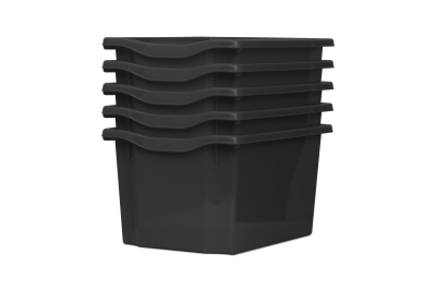 Extra Deep Storage Plastic Tray Dark Grey Pk5