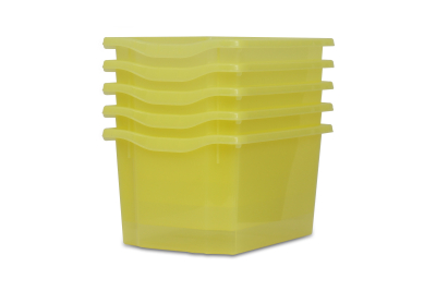 Extra Deep Storage Plastic Tray Citron Tint Pk5