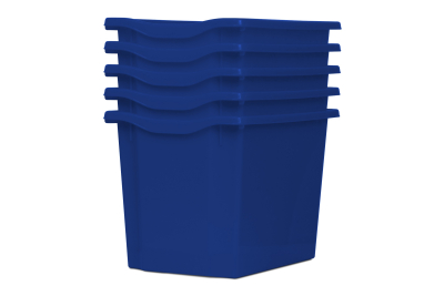 Jumbo Storage Plastic Tray Blue Pk5