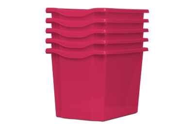 Jumbo Storage Plastic Tray Pink Pk5