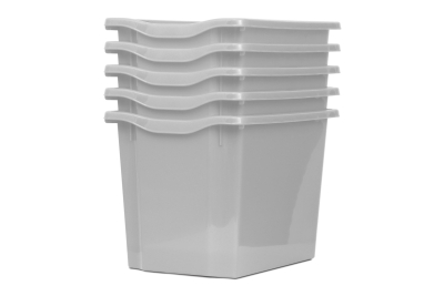 Jumbo Storage Plastic Tray Light Grey Pk5