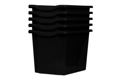 Jumbo Storage Plastic Tray Black Pk5