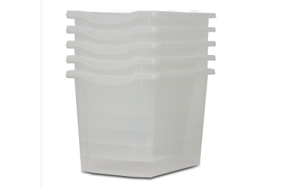 Jumbo Storage Plastic Tray Translucent Pk5