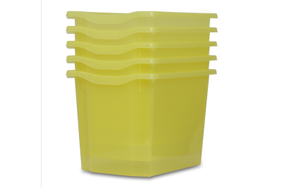 Jumbo Storage Plastic Tray Citron Tint Pk5