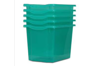 Jumbo Storage Plastic Tray Aqua Green Tint Pk5