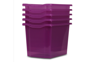 Jumbo Storage Plastic Tray Violet Tint Pk5