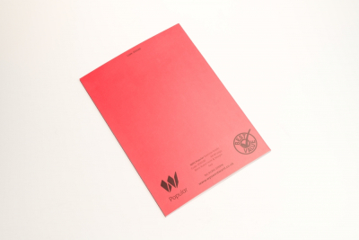 Performance A4 Exercise Book 80 Pages Pk50 Top Plain/Bottom 15mm Ruled Red 1